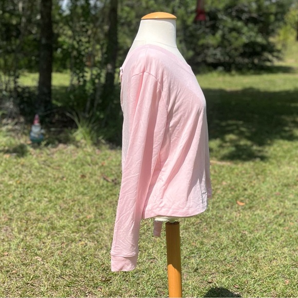 NWT Derrick Heart Pink Long Sleeve Lace Up the Back Shirt Size Large - Picture 4 of 8